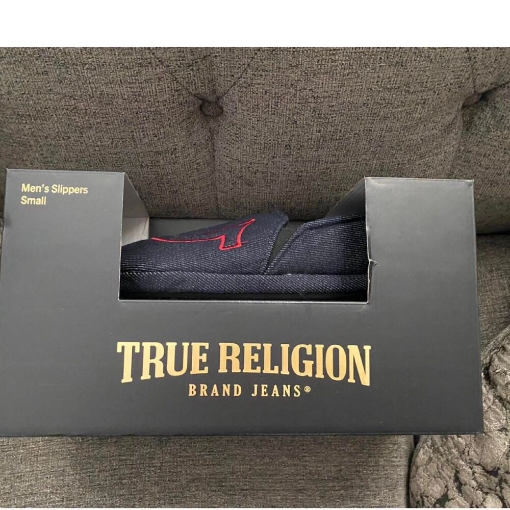 True Religion Blue Men’s Slides Size 7-8 New